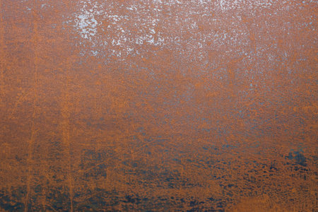 rusted flat steel sheet texture and full-frame backgroundの写真素材
