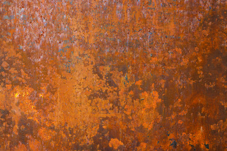 beautifully rusted thick sheet steel texture and full-frame flat backgroundの写真素材