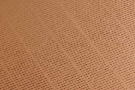striped brown cardboard full-frame backgroundの写真素材