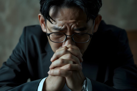 Asian businessman in frustration and stressの素材