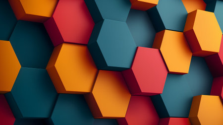 Abstract hexagon geometry background. Useful as abstract background.の素材