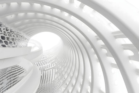 abstract white architectural structure backgroundの素材