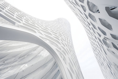 abstract white architectural structure backgroundの素材