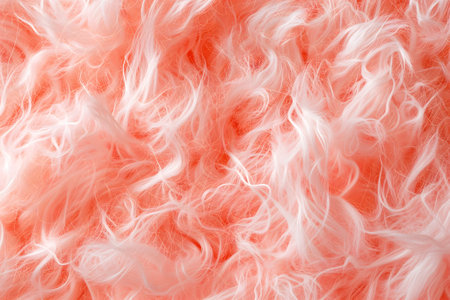 Peach fuzz color fluffy fur backgroundの素材