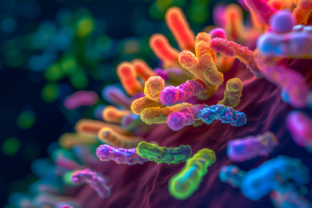 Diverse colorful abstract microbiomeの素材
