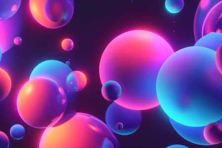abstract pink and cyan bubble shapes background and wallpaperの素材