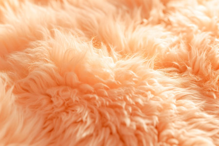 Peach fuzz color fluffy fur backgroundの素材