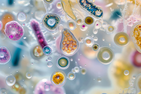Diverse colorful abstract microbiomeの素材