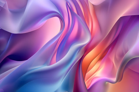 abstract pastel colored wavy silky matter backgroundの素材