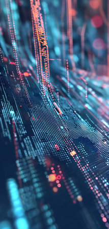 Dynamic Finance Flow, Double Exposure of Data and Technology backgroundの素材
