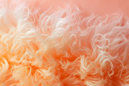 Peach fuzz color fluffy fur backgroundの素材