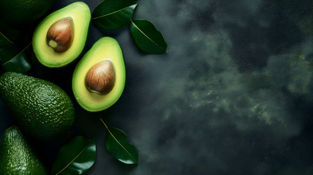 avocados straight from the marketの素材