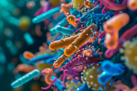 Diverse colorful abstract microbiomeの素材