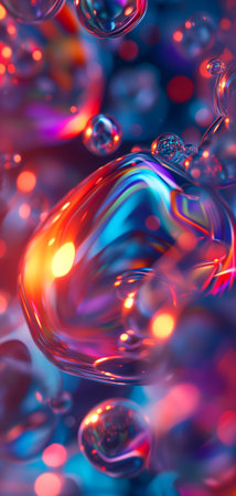 colorful glass bubbles and waves background and wallpaperの素材