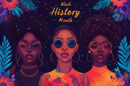 Simple cartoon Black History Month backgroundの素材
