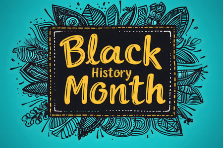 Simple cartoon Black History Month backgroundの素材
