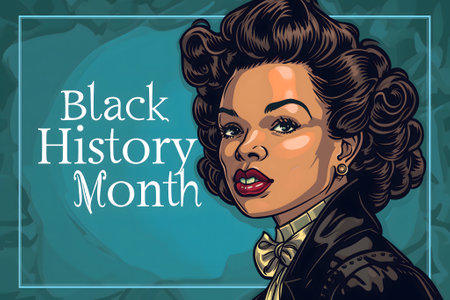 Simple cartoon Black History Month backgroundの素材