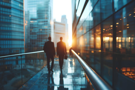 Close up abstract business background with businessmen navigating the cityscape, Interacting and collaboratingの素材