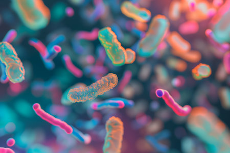 Diverse colorful abstract microbiomeの素材