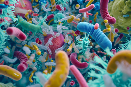 Diverse colorful abstract microbiomeの素材