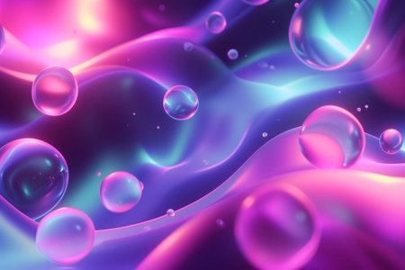 abstract pink and cyan bubble shapes background and wallpaperの素材