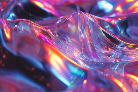 colorful dark holo glass waves background and wallpaperの素材