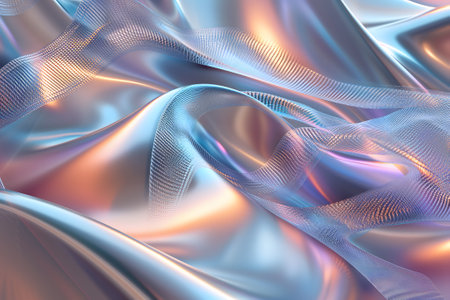 colorful bright dreamy holo glass bubbles and waves background and wallpaperの素材