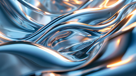 shiny quicksilver mercury metal waves background and wallpaperの素材