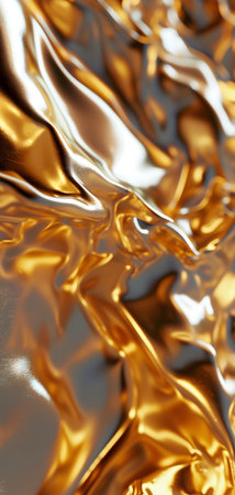 shiny golden metal waves background and wallpaperの素材