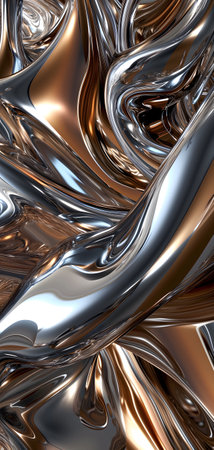 shiny quicksilver mercury metal waves background and wallpaperの素材