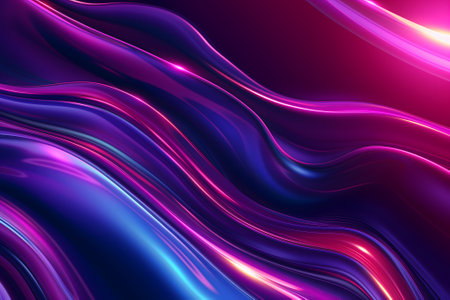 colorful gradient wavy energy flow on black backgroundの素材