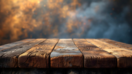 Empty wooden table for rustic backgroundの素材