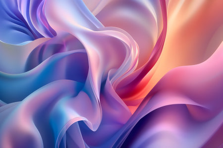 abstract pastel colored wavy silky matter backgroundの素材