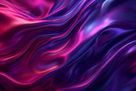 colorful gradient wavy energy flow on black backgroundの素材