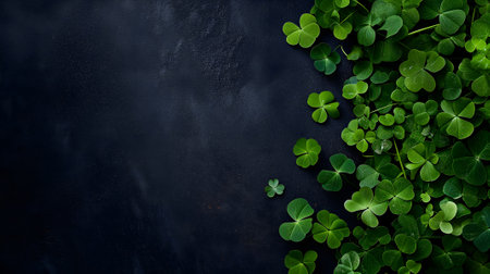 clover with black background for St. Patricks dayの素材