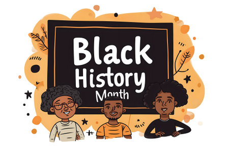Simple cartoon Black History Month backgroundの素材