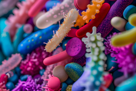 Diverse colorful abstract microbiomeの素材