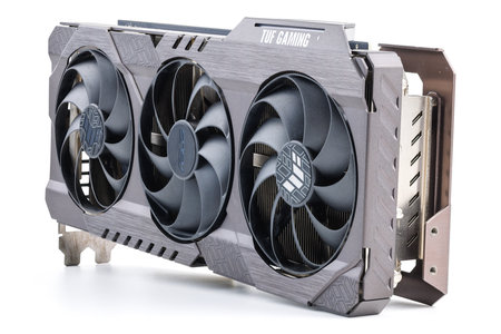 NVIDIA RTX 3060 OC 12g TUF Gaming graphics card on white backgroundのeditorial素材