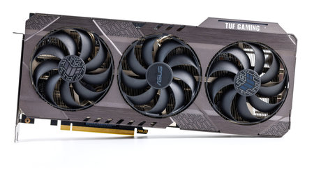 NVIDIA RTX 3060 OC 12g TUF Gaming graphics card on white backgroundのeditorial素材