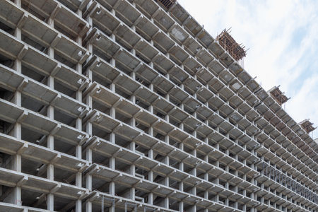 large multi-storey apartment building is under construction