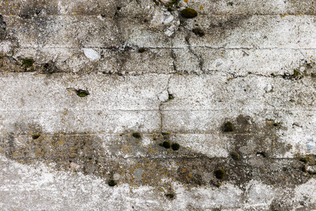 Cement wall texture with pebbles, white paint, layers, earth reinforcement, full-frame background.