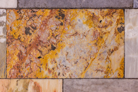 Worn Sarrancolin Marble Floor Tileの写真素材