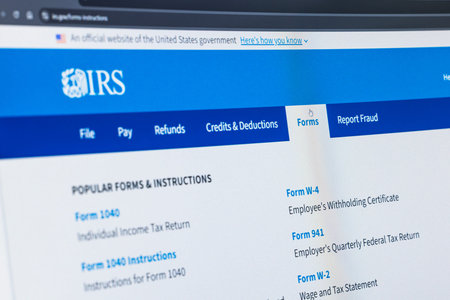 Balykchy, Kyrgyzstan - February 13, 2026 Official website of US IRS displayed on computer screenのeditorial素材