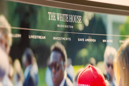 Balykchy, Kyrgyzstan - February 13, 2026 computer screen with the White House of United States websiteのeditorial素材