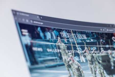 Balykchy, Kyrgyzstan - February 13, 2026 screen with the White House of United States web pageのeditorial素材