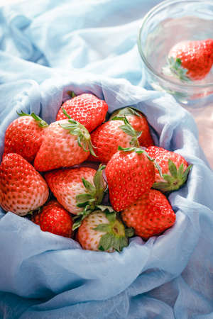 Beautiful red ripe strawberriesの写真素材