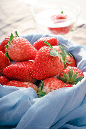 Beautiful red ripe strawberriesの写真素材