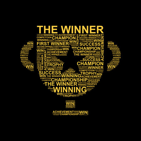 Trophy illustration with typography style. Easy to edit with vector file. Can use for your creative content. Especially about championshipのイラスト素材