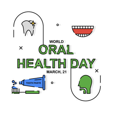 Mouth and teeth health illustration. Easy to edit with vector file. Can use for your creative content for world oral health day campaign in march.のイラスト素材