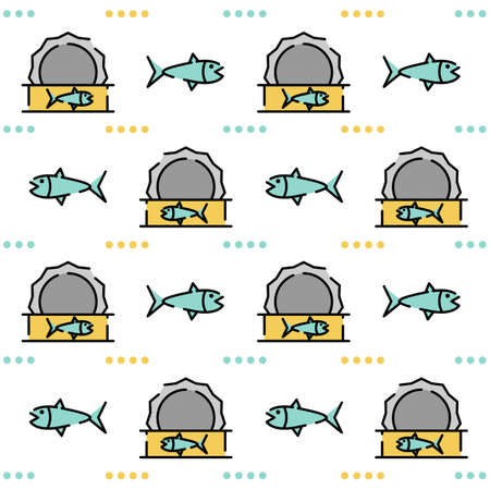 Creative Tuna Fish pattern design. Easy to edit with vector file. Can use for your creative content. Especially about world tuna day campaign in this may.のイラスト素材